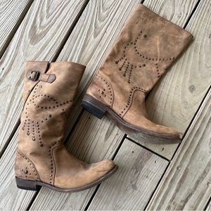 Liberty Black brown studded boots boho Daisy Jones 10